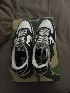 Bape Black & White Low-Top Sneakers